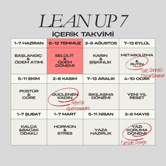 leanup7 içerik takvimi